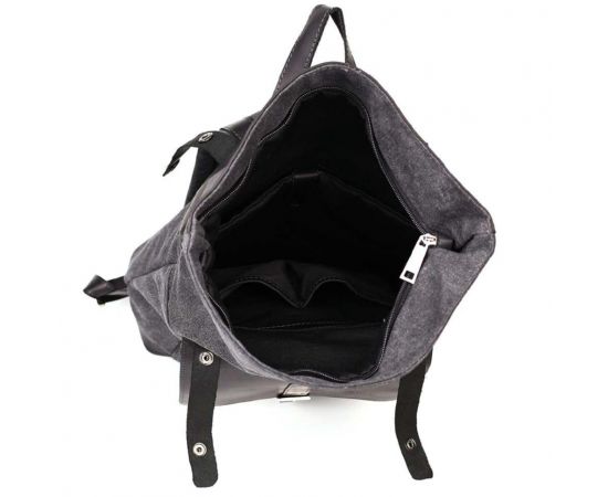 Купить Ролл-ап рюкзак из кожи и канвас TARWA RAg-5191-3md серый, фото , изображение 7, характеристики, отзывы