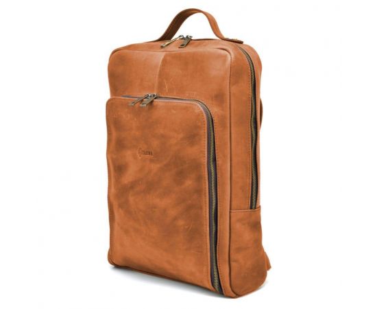 Купить Рюкзак для ноутбука 15" дюймов RB-1240-4lx в коньячной коже крейзи хорс, фото , характеристики, отзывы