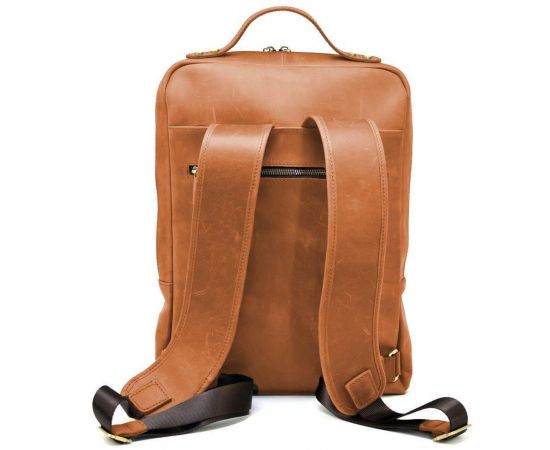 Купить Рюкзак для ноутбука 15" дюймов RB-1240-4lx в коньячной коже крейзи хорс, фото , изображение 2, характеристики, отзывы