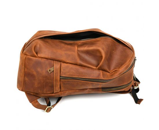 Придбати Мужской кожаный городской рюкзак рыжий крейзи хорс RB-7340-3md TARWA, image , зображення 6, характеристики, відгуки