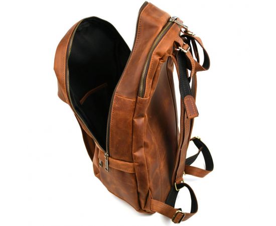 Придбати Мужской кожаный городской рюкзак рыжий крейзи хорс RB-7340-3md TARWA, image , зображення 8, характеристики, відгуки