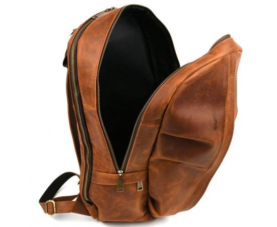 Придбати Мужской кожаный городской рюкзак рыжий крейзи хорс RB-7340-3md TARWA, image , зображення 9, характеристики, відгуки