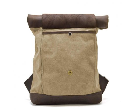 Купить Ролл-ап рюкзак из кожи и песочный канвас TARWA RCs-5191-3md, фото , изображение 6, характеристики, отзывы