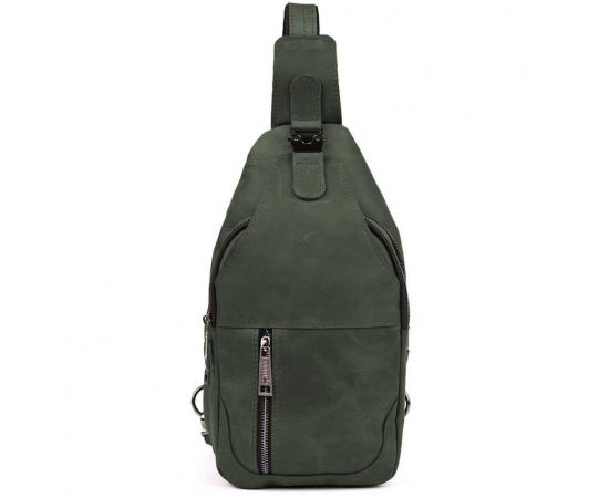 Купить Мужской рюкзак слинг из лошадиной кожи TARWA RЕ-4004-3md зеленый, фото , характеристики, отзывы