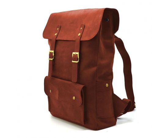 Придбати Рюкзак из натуральной кожи RR-9001-4lx TARWA красный крейзи хорс, image , зображення 4, характеристики, відгуки