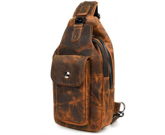 Придбати Модный рюкзак слинг на одну шлейку коньячный винтаж TARWA RY-4007-3md, image , характеристики, відгуки