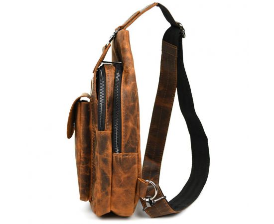 Придбати Модный рюкзак слинг на одну шлейку коньячный винтаж TARWA RY-4007-3md, image , зображення 3, характеристики, відгуки
