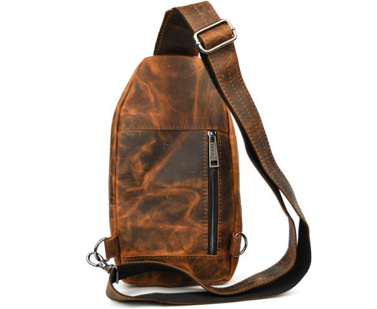 Придбати Модный рюкзак слинг на одну шлейку коньячный винтаж TARWA RY-4007-3md, image , зображення 4, характеристики, відгуки