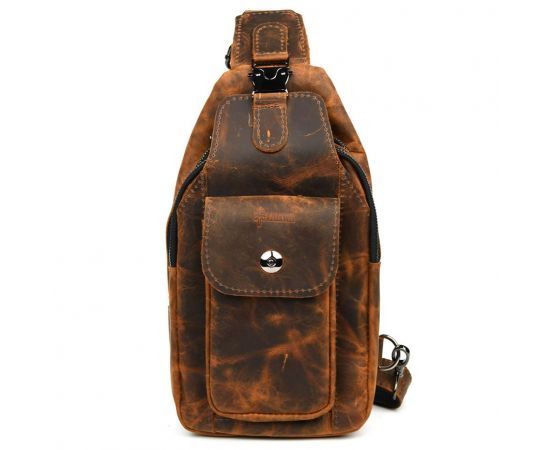 Придбати Модный рюкзак слинг на одну шлейку коньячный винтаж TARWA RY-4007-3md, image , зображення 6, характеристики, відгуки