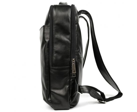 Придбати Кожаный мужской рюкзак черный GA-7281-3md с передним карманом на молнии, image , зображення 2, характеристики, відгуки
