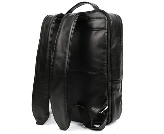 Придбати Кожаный мужской рюкзак черный GA-7281-3md с передним карманом на молнии, image , зображення 4, характеристики, відгуки
