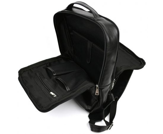 Придбати Кожаный мужской рюкзак черный GA-7281-3md с передним карманом на молнии, image , зображення 5, характеристики, відгуки