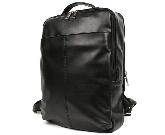 Придбати Кожаный мужской рюкзак черный GA-7281-3md с передним карманом на молнии, image , зображення 8, характеристики, відгуки