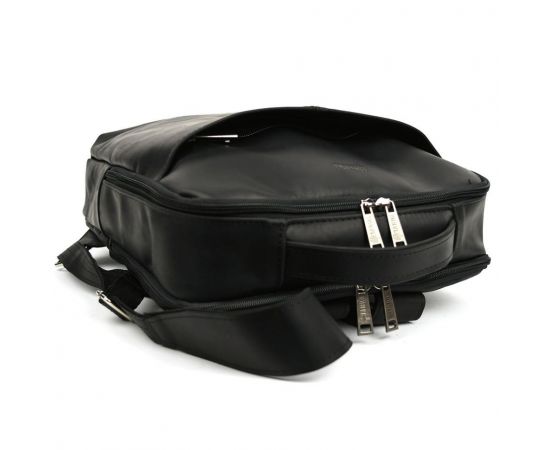 Придбати Кожаный мужской рюкзак черный RA-7281-3md с передним карманом на молнии, image , зображення 6, характеристики, відгуки