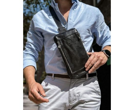 Придбати Сумка нагрудная, слинг, рюкзак на одно плечо - Kim - черная Time Resistance 5221701, image , зображення 2, характеристики, відгуки