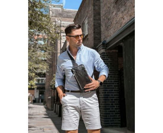 Придбати Сумка нагрудная, слинг, рюкзак на одно плечо - Kim - черная Time Resistance 5221701, image , зображення 10, характеристики, відгуки