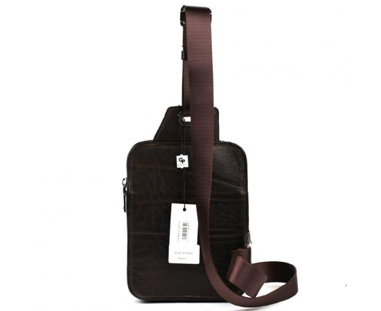 Придбати Мужская кожаная сумка-слинг в коричневом цвете Grande Pelle 739420, image , зображення 2, характеристики, відгуки