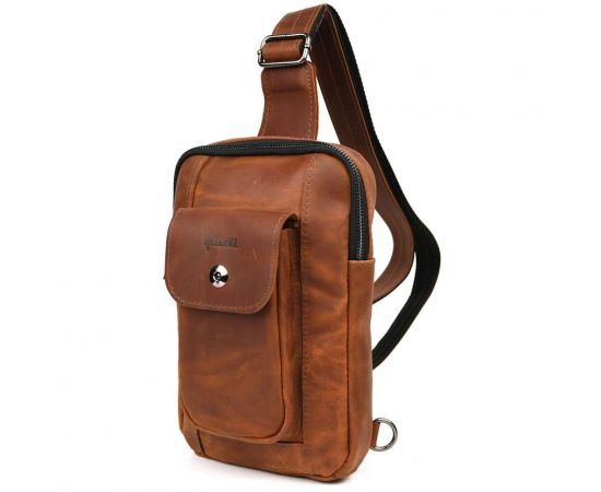Придбати Мужской коньячный слинг из кожи крейзи хорс RB-0804-3md TARWA, image , характеристики, відгуки