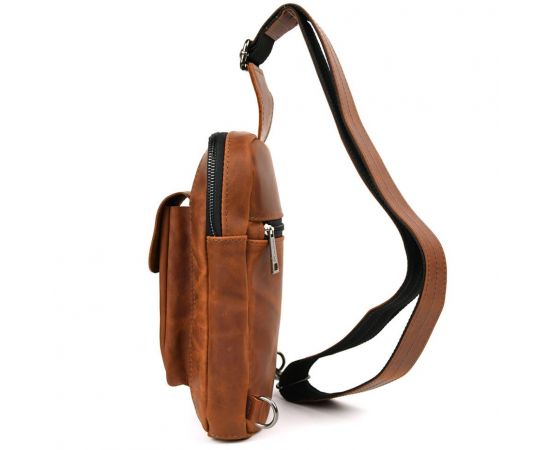 Придбати Мужской коньячный слинг из кожи крейзи хорс RB-0804-3md TARWA, image , зображення 3, характеристики, відгуки