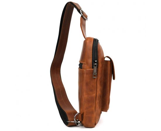 Придбати Мужской коньячный слинг из кожи крейзи хорс RB-0804-3md TARWA, image , зображення 5, характеристики, відгуки