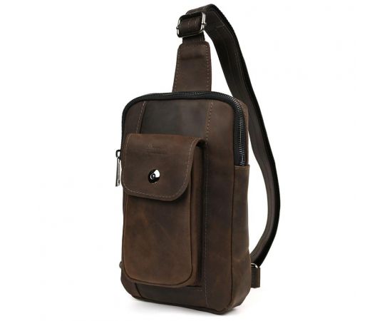 Придбати Мужской коричневый слинг из кожи крейзи хорс RC-0804-3md TARWA, image , характеристики, відгуки