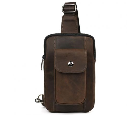 Придбати Мужской коричневый слинг из кожи крейзи хорс RC-0804-3md TARWA, image , зображення 2, характеристики, відгуки