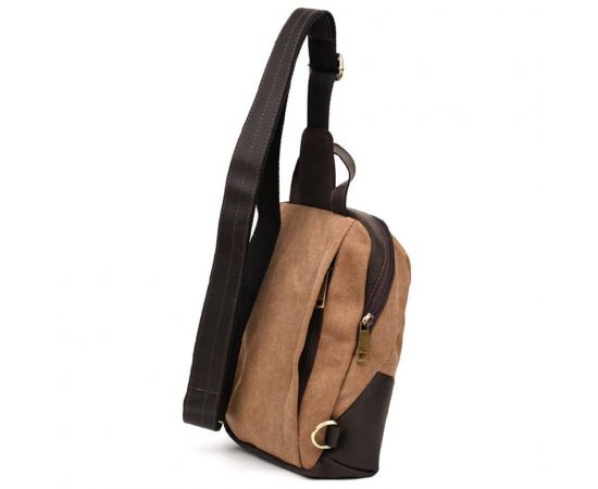 Купить Слинг через плечо, нагрудная сумка из кожи и канваса TARWA RCc-1905-3md, фото , изображение 4, характеристики, отзывы