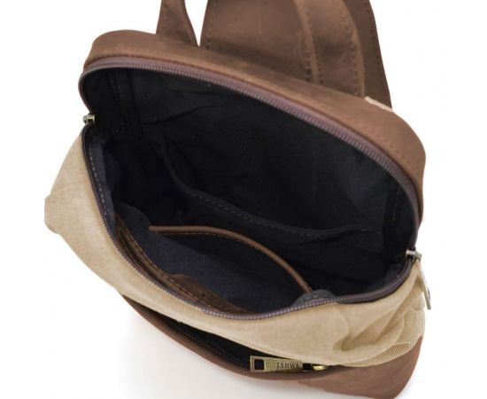 Купить Слинг через плечо, нагрудная сумка из кожи и канваса TARWA RCs-1905-3md, фото , изображение 2, характеристики, отзывы