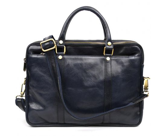Придбати Стильная кожаная сумка синяя Firenze 0502Blu, image , характеристики, відгуки