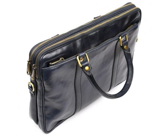 Придбати Стильная кожаная сумка синяя Firenze 0502Blu, image , зображення 6, характеристики, відгуки