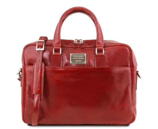 Купить Кожаный портфель для ноутбука с передним карманом Tuscany Leather Urbino TL141241 (Красный), фото , характеристики, отзывы