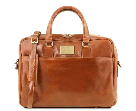 Купить Кожаная сумка портфель для ноутбука на два отделения Tuscany Leather Urbino TL141894 (Мед), фото , характеристики, отзывы