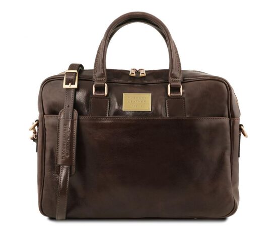 Придбати Кожаная сумка портфель для ноутбука на два отделения Tuscany Leather Urbino TL141894 (Темно-коричневый), image , характеристики, відгуки