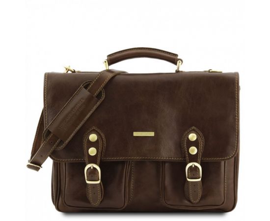 Придбати Мужской кожаный портфель Tuscany Leather Modena TL141134 (Темно-коричневый), image , характеристики, відгуки