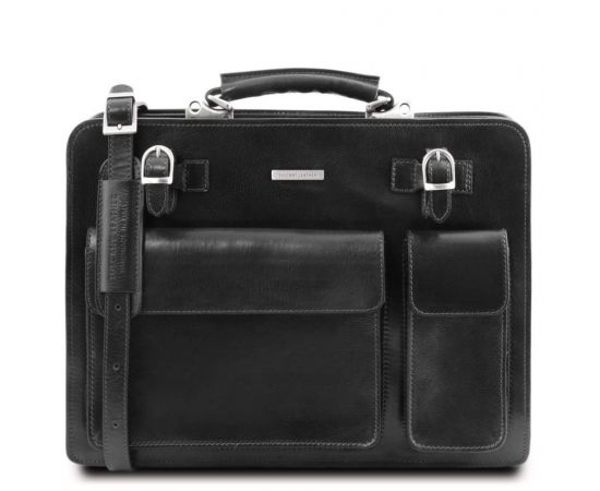 Купить Мужской кожаный портфель 2 отделения Tuscany Leather Venezia TL141268 (Черный), фото , характеристики, отзывы