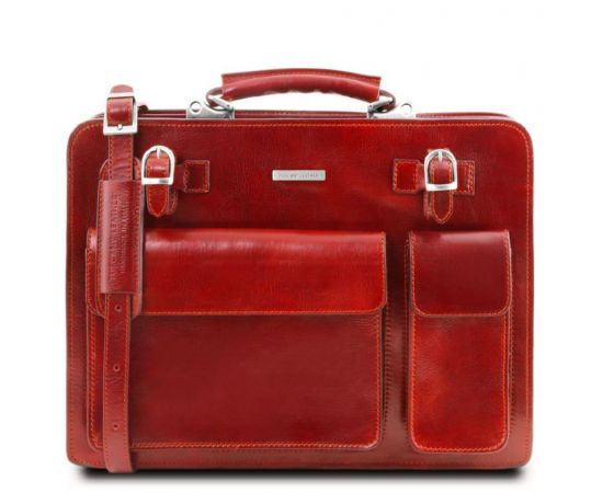 Купить Мужской кожаный портфель 2 отделения Tuscany Leather Venezia TL141268 (Красный), фото , характеристики, отзывы