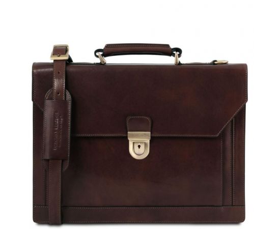 Придбати Кожаный портфель на 3 отделения от Tuscany TL141732 Cremona  (Темно-коричневый), image , характеристики, відгуки
