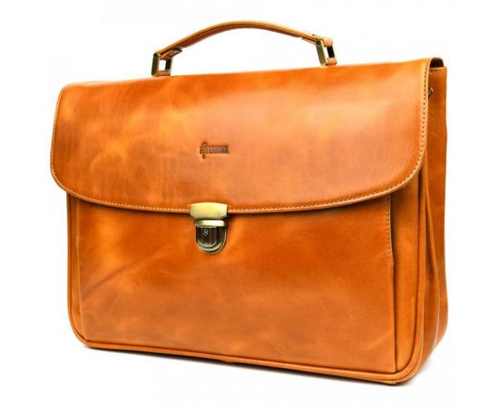 Купить Кожаный мужской портфель на два отделения TARWA GBalc-2067-4lx медовий, фото , изображение 5, характеристики, отзывы