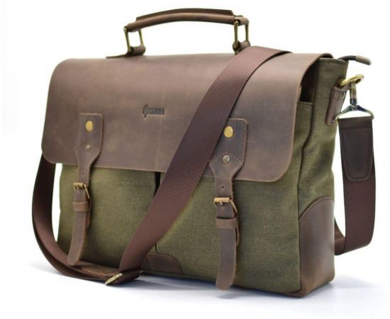 Купить Мужская сумка-портфель кожа+парусина RCH-3960-4lx от украинского бренда TARWA, фото , характеристики, отзывы