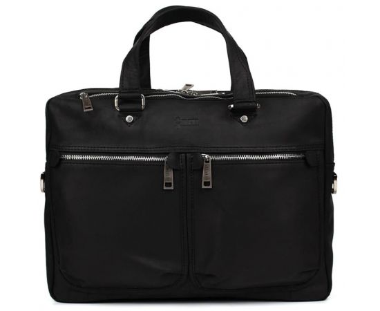 Купить Мужская кожаная деловая сумка черная RA-4664-4lx TARWA на два отделения, фото , характеристики, отзывы