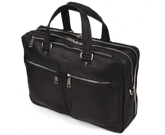 Купить Мужская кожаная деловая сумка черная RA-4664-4lx TARWA на два отделения, фото , изображение 8, характеристики, отзывы