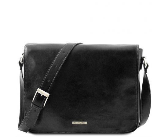 Купить Мужской кожаный мессенджер Tuscany Leather Messenger Double TL90475 (Черный), фото , характеристики, отзывы