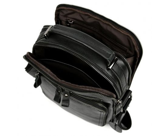 Придбати Кожаная мужская сумка через плечо и с ручкой Bexhill bx1063A черная, image , зображення 7, характеристики, відгуки