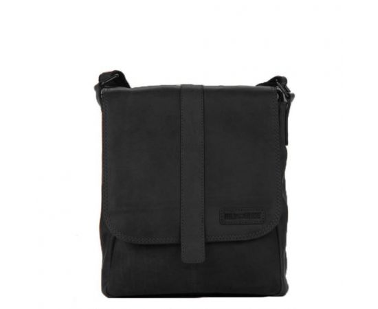 Купить Кожаная сумка через плечо с клапаном черная Hill Burry HB3095A, фото , характеристики, отзывы