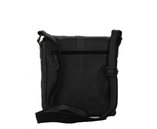 Купить Кожаная сумка через плечо с клапаном черная Hill Burry HB3095A, фото , изображение 4, характеристики, отзывы