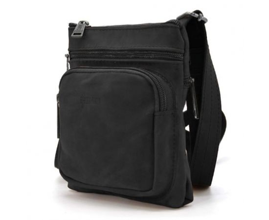 Придбати Cумка мужская через плечо кожаная crazy horse TARWA Черный (RА-1342-2-3md)  1, image , характеристики, відгуки