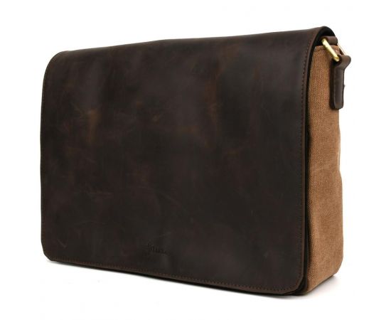 Купить Сумка мужская через плечо из кожи и канвас TARWA RCC-1047-3md, фото , изображение 6, характеристики, отзывы