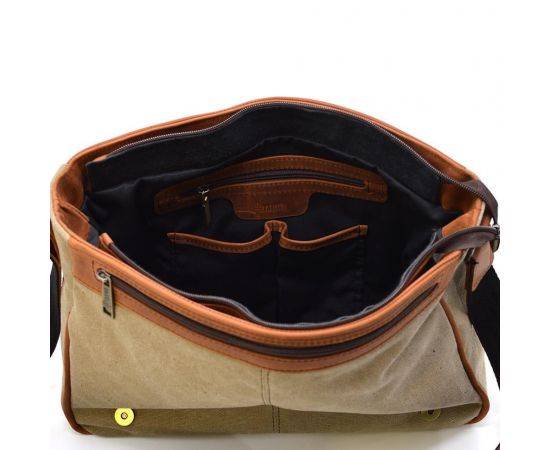 Купить Сумка мужская через плечо из кожи и канвас TARWA RCC-1047-3md, фото , изображение 7, характеристики, отзывы