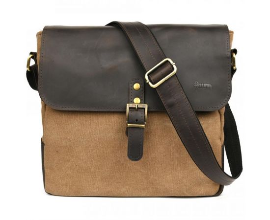 Купить Сумка через плечо канвас парусина и кожа крейзи хорс RCc-6600-3md TARWA, фото , изображение 3, характеристики, отзывы