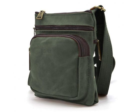 Придбати Cумка мужская через плечо кожаная crazy horse TARWA Зеленый (RЕ-1342-2-3md), image , характеристики, відгуки